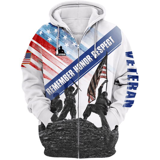 US Veteran - Remember Honor Respect- Unisex Shirts MON05102201-VET , Gifts for veterans