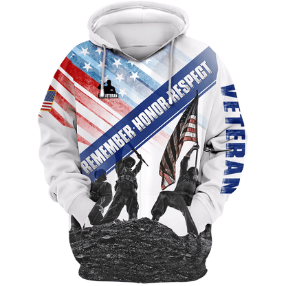 US Veteran - Remember Honor Respect- Unisex Shirts MON05102201-VET , Gifts for veterans