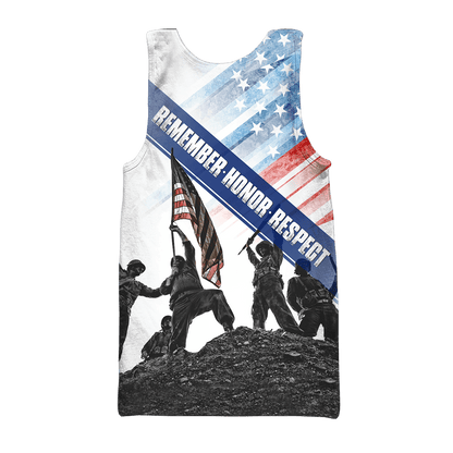US Veteran - Remember Honor Respect- Unisex Shirts MON05102201-VET , Gifts for veterans