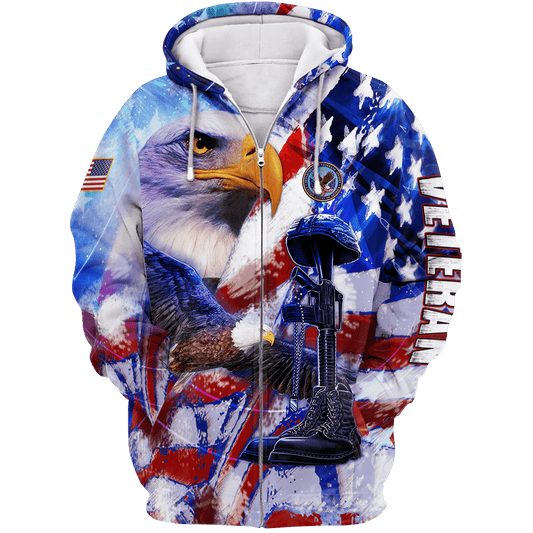 US Veteran - Eagles American Flag Unisex Shirts MON05102202-VET , Gifts for veterans