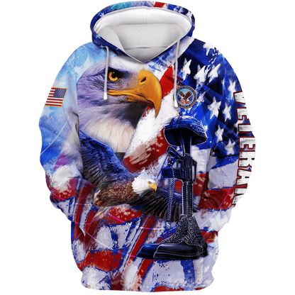 US Veteran - Eagles American Flag Unisex Shirts MON05102202-VET , Gifts for veterans