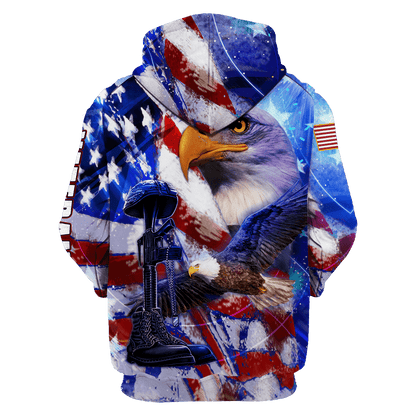 US Veteran - Eagles American Flag Unisex Shirts MON05102202-VET , Gifts for veterans
