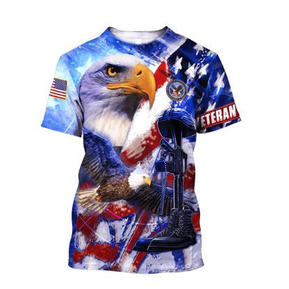 US Veteran - Eagles American Flag Unisex Shirts MON05102202-VET , Gifts for veterans