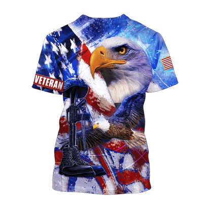 US Veteran - Eagles American Flag Unisex Shirts MON05102202-VET , Gifts for veterans