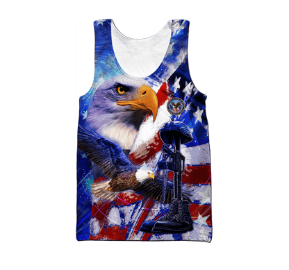 US Veteran - Eagles American Flag Unisex Shirts MON05102202-VET , Gifts for veterans