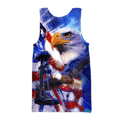 US Veteran - Eagles American Flag Unisex Shirts MON05102202-VET , Gifts for veterans