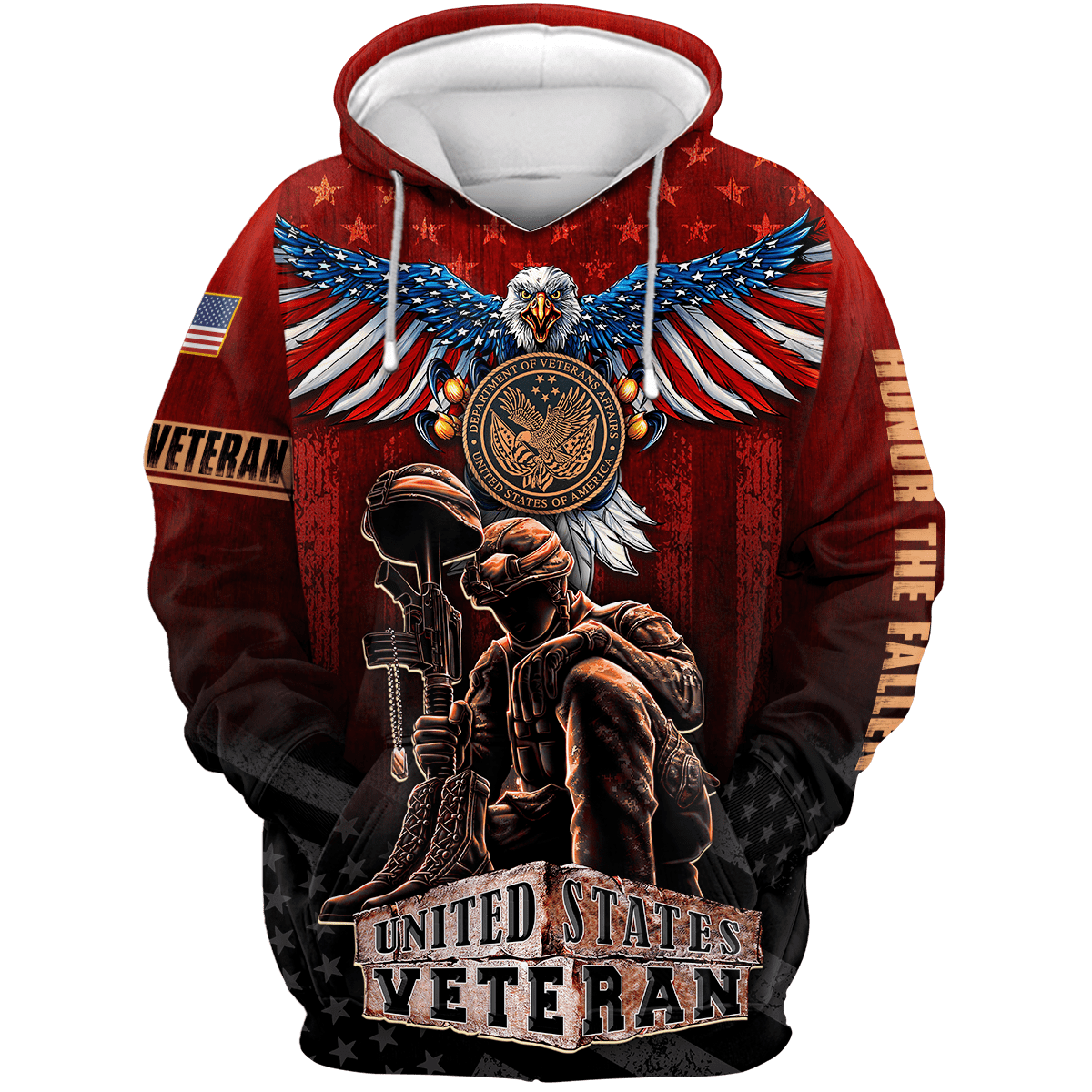 US Veteran - American Red Eagle Unisex Shirts MH04102201 - VET , Gifts for veterans