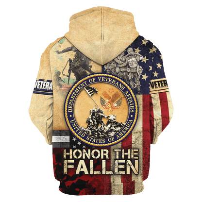 US Veteran - American Flag Honor The Fallen Unisex Shirts MH05102201 - VET , Gifts for veterans