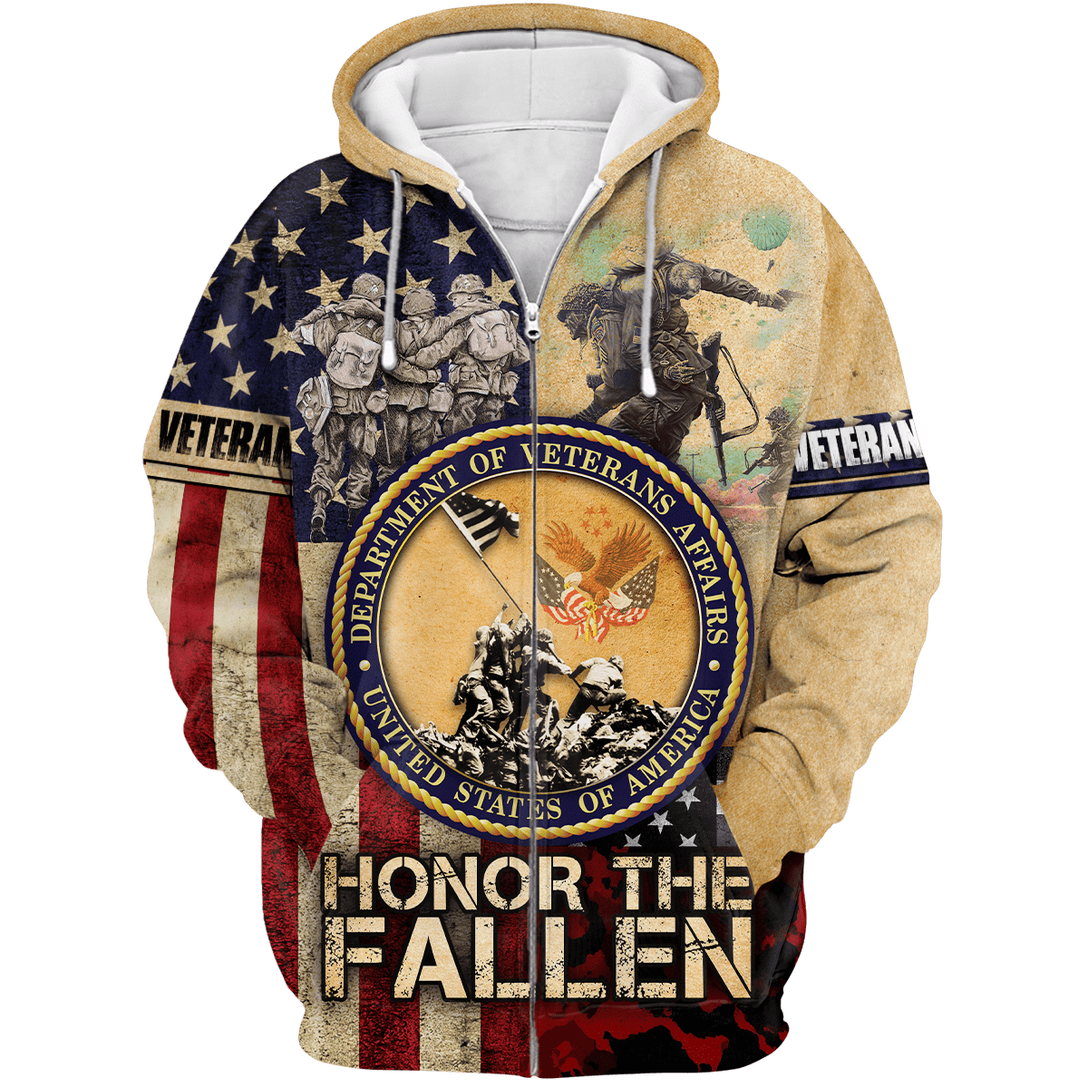 US Veteran - American Flag Honor The Fallen Unisex Shirts MH05102201 - VET , Gifts for veterans