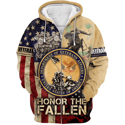 US Veteran - American Flag Honor The Fallen Unisex Shirts MH05102201 - VET , Gifts for veterans