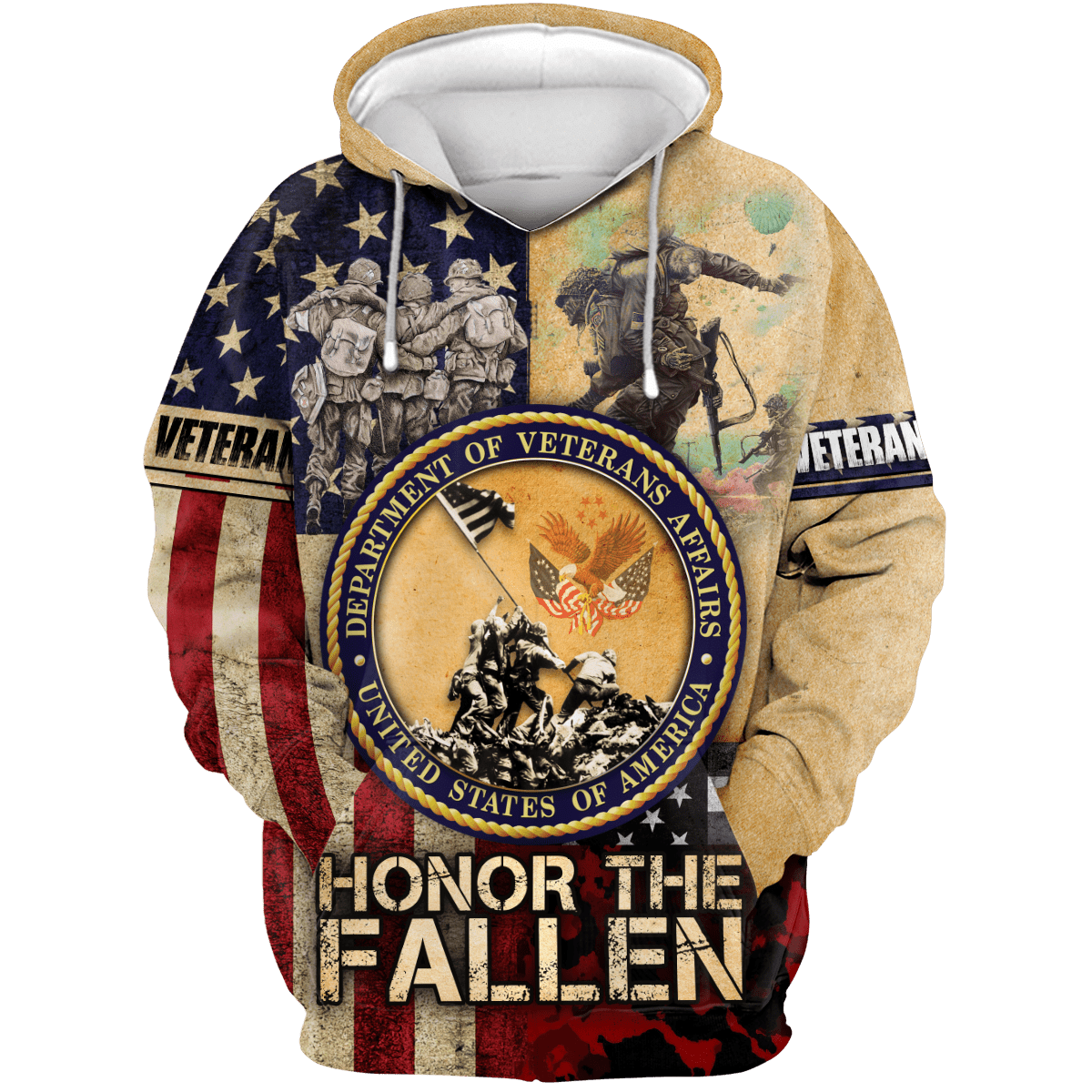 US Veteran - American Flag Honor The Fallen Unisex Shirts MH05102201 - VET , Gifts for veterans