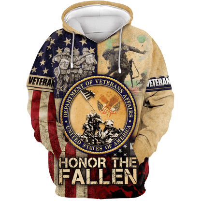 US Veteran - American Flag Honor The Fallen Unisex Shirts MH05102201 - VET , Gifts for veterans