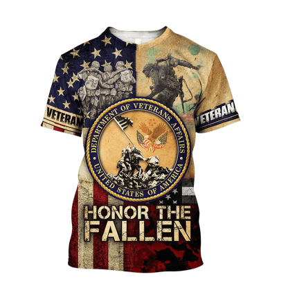 US Veteran - American Flag Honor The Fallen Unisex Shirts MH05102201 - VET , Gifts for veterans