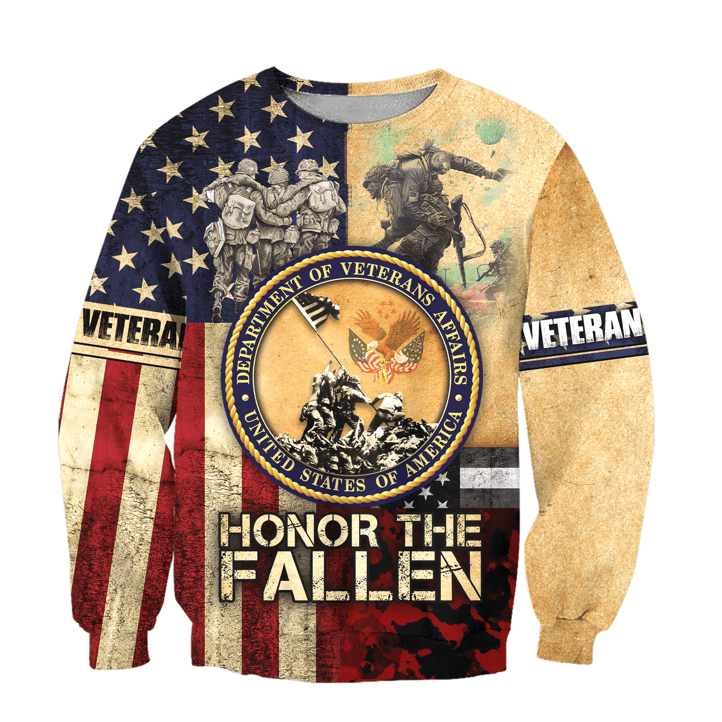 US Veteran - American Flag Honor The Fallen Unisex Shirts MH05102201 - VET , Gifts for veterans