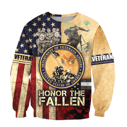 US Veteran - American Flag Honor The Fallen Unisex Shirts MH05102201 - VET , Gifts for veterans