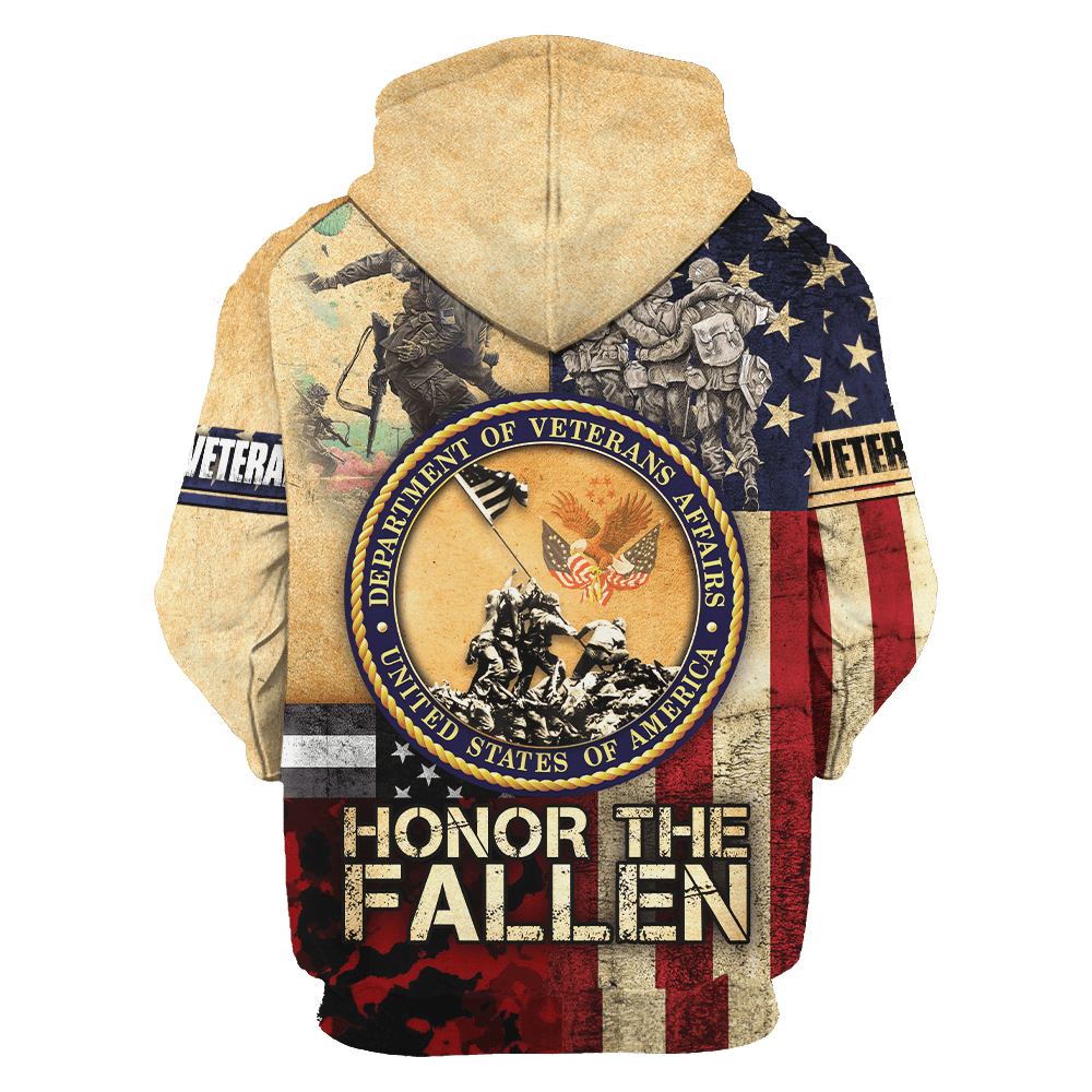 US Veteran - American Flag Honor The Fallen Unisex Shirts MH05102201 - VET , Gifts for veterans
