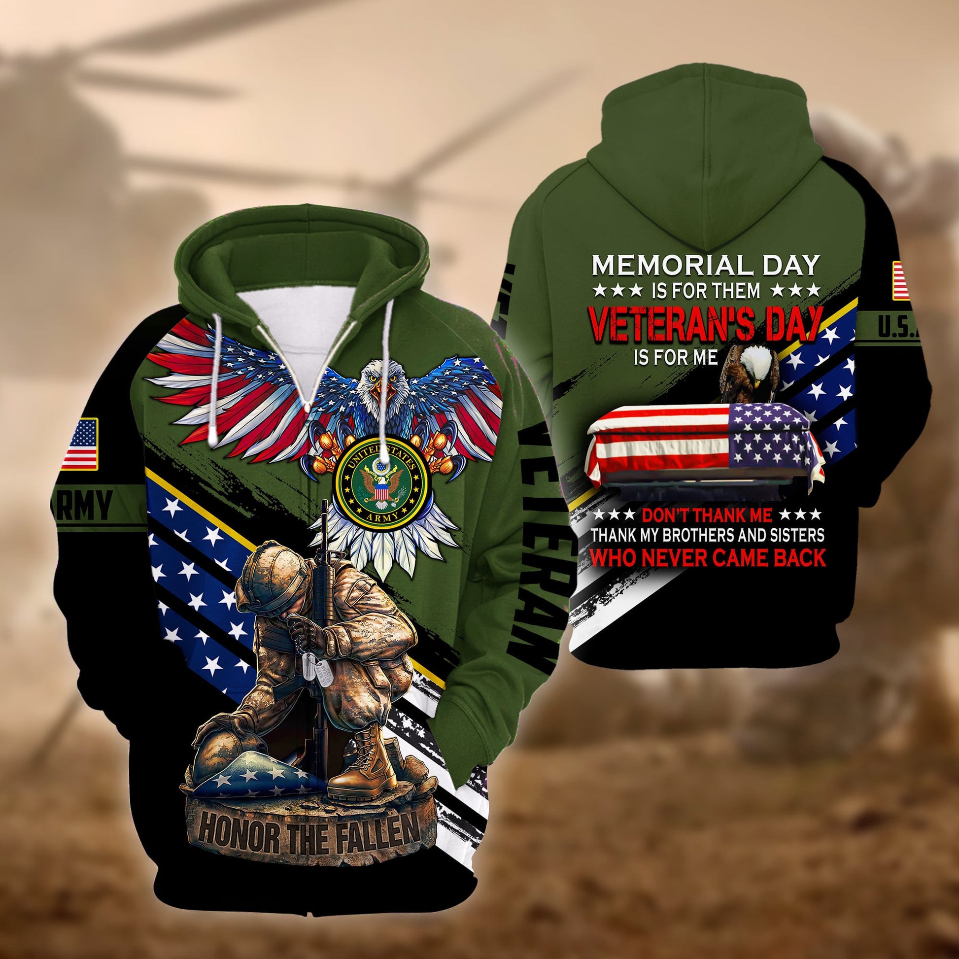 Premium Memorial Day Is For Them US Veteran Zip Hoodie HA261002, easychoo.com