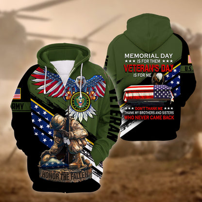 Premium Memorial Day Is For Them US Veteran Zip Hoodie HA261002, easychoo.com