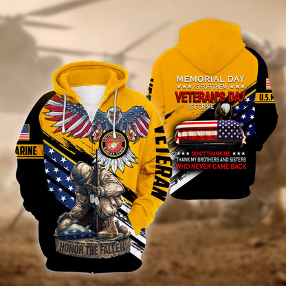 Premium Memorial Day Is For Them US Veteran Zip Hoodie HA261002, easychoo.com