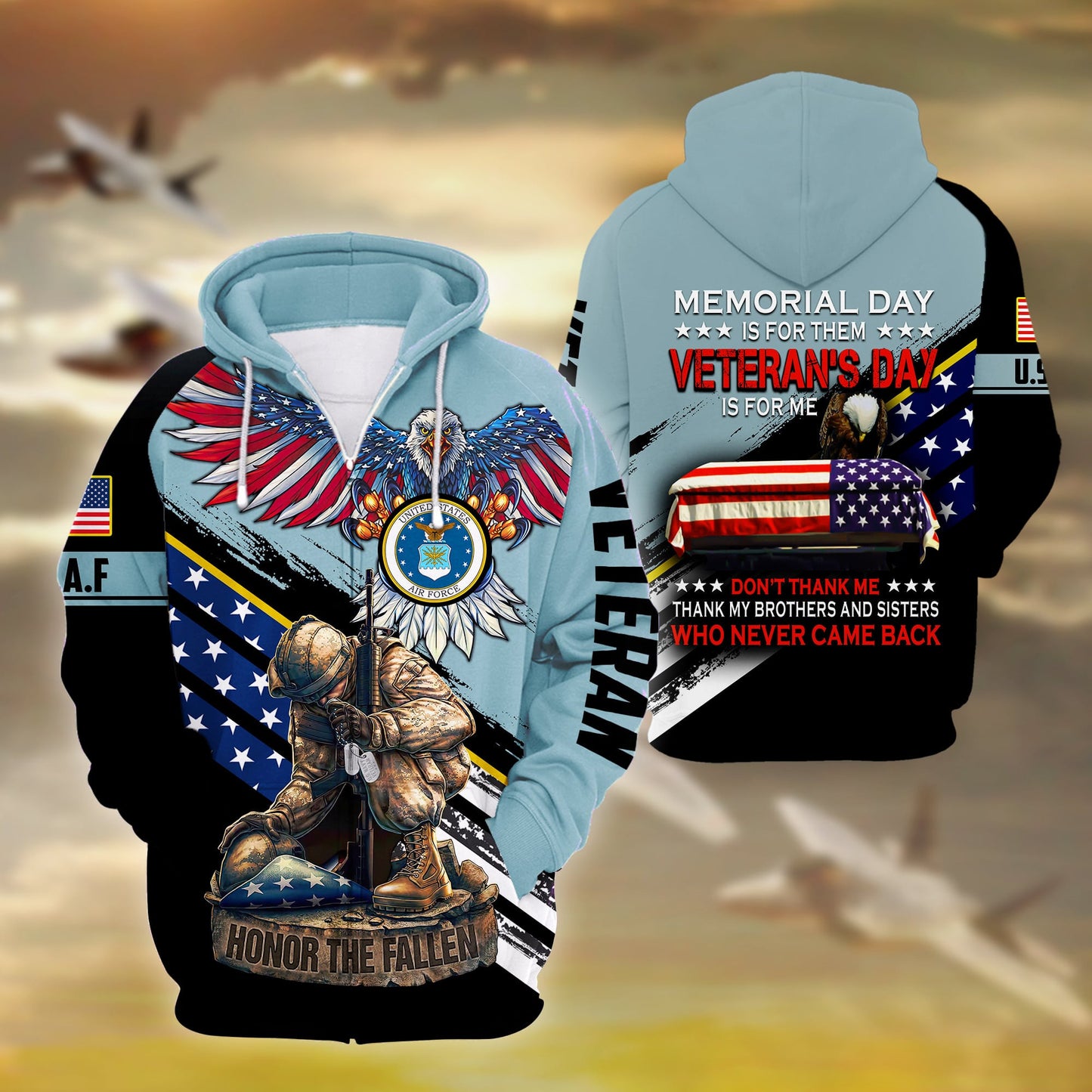 Premium Memorial Day Is For Them US Veteran Zip Hoodie HA261002, easychoo.com