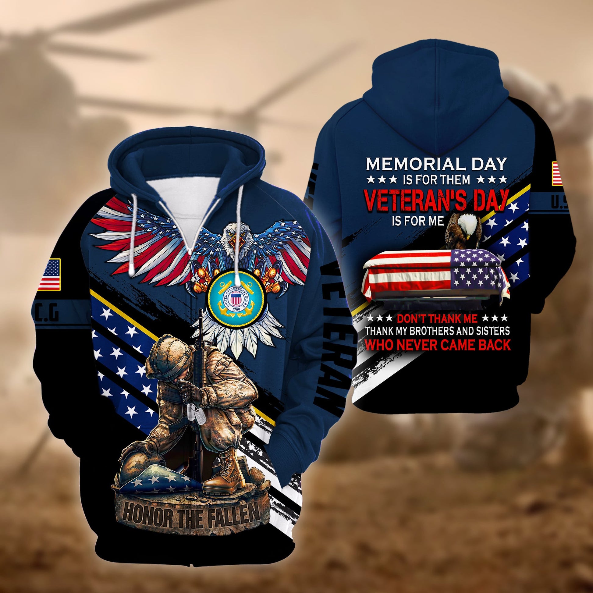 Premium Memorial Day Is For Them US Veteran Zip Hoodie HA261002, easychoo.com