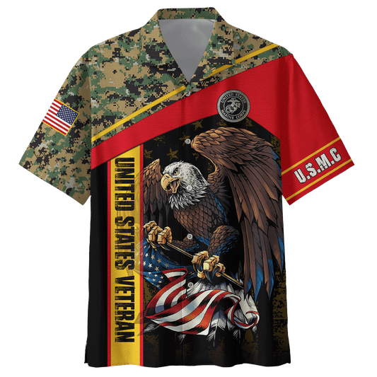 US Marine - American Bald Eagle Flag Unisex Shirts MON04112204-MC , Gifts for veterans, easychoo.com