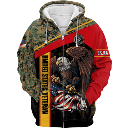 US Marine - American Bald Eagle Flag Unisex Shirts MON04112204-MC , Gifts for veterans, easychoo.com