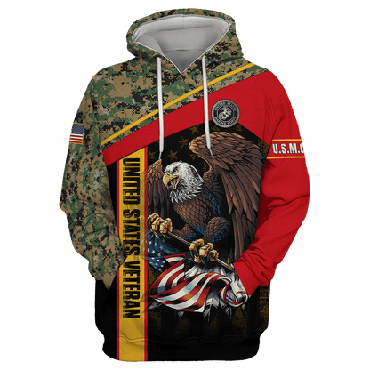 US Marine - American Bald Eagle Flag Unisex Shirts MON04112204-MC , Gifts for veterans, easychoo.com