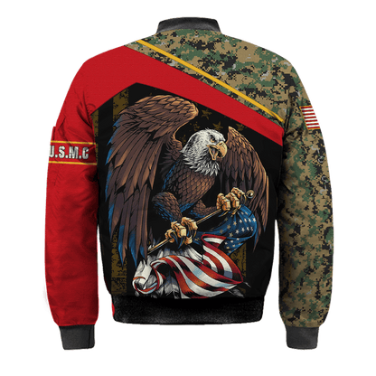 US Marine - American Bald Eagle Flag Unisex Shirts MON04112204-MC , Gifts for veterans, easychoo.com