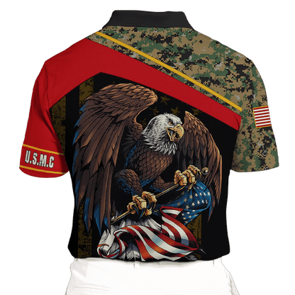 US Marine - American Bald Eagle Flag Unisex Shirts MON04112204-MC , Gifts for veterans, easychoo.com