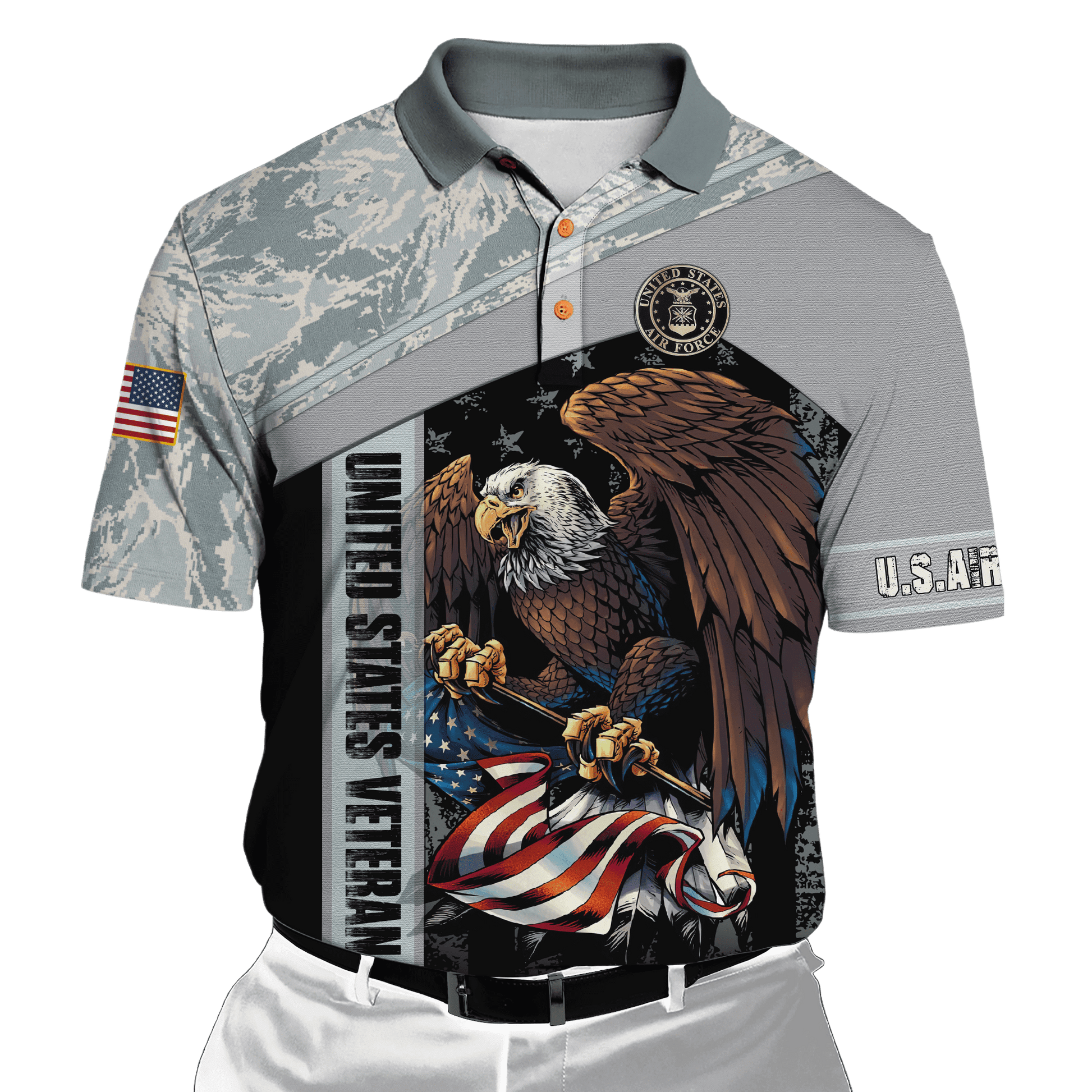 US Air Force - American Bald Eagle Flag All Unisex Shirts MON04112205-AF , Gifts for veterans, easychoo.com