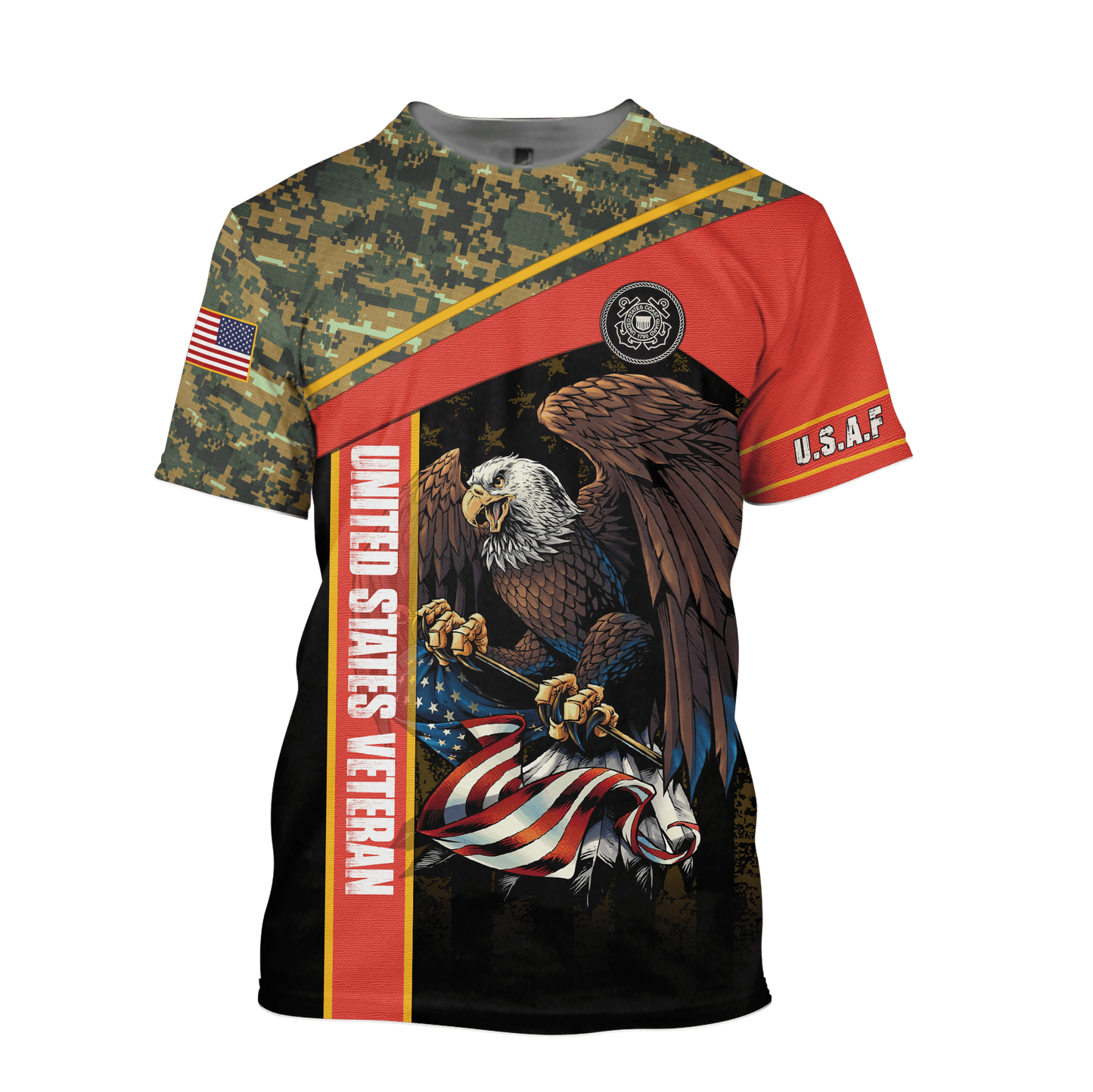 US Coast Guard - American Bald Eagle Flag Unisex Shirts MON04112206-CG , Gifts for veterans