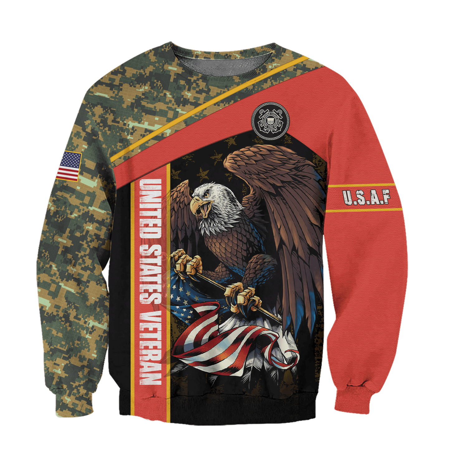 US Coast Guard - American Bald Eagle Flag Unisex Shirts MON04112206-CG , Gifts for veterans
