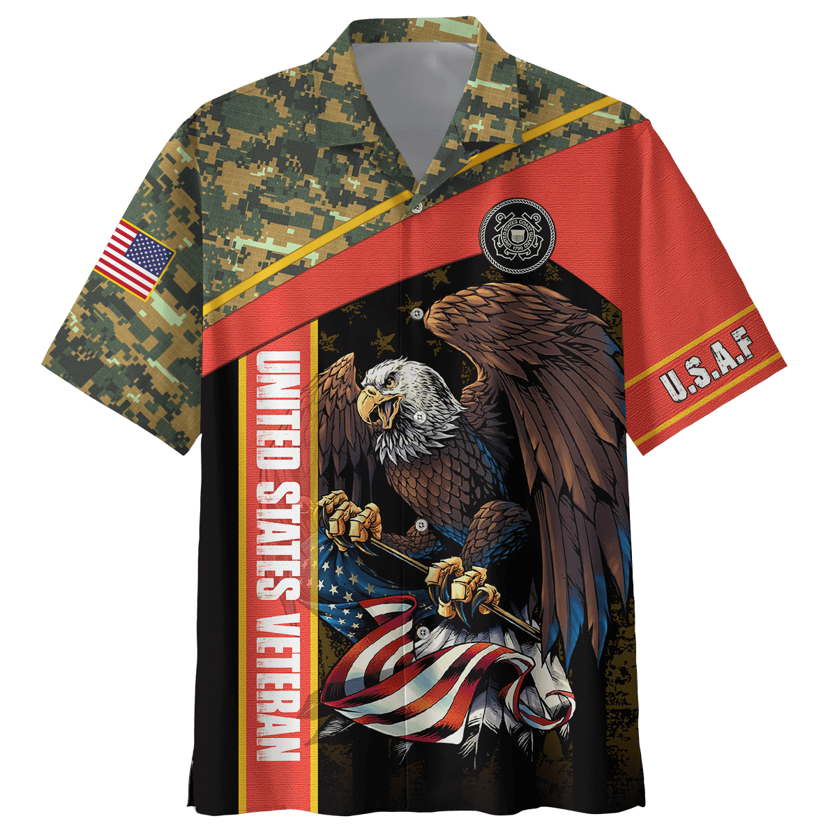 US Coast Guard - American Bald Eagle Flag Unisex Shirts MON04112206-CG , Gifts for veterans