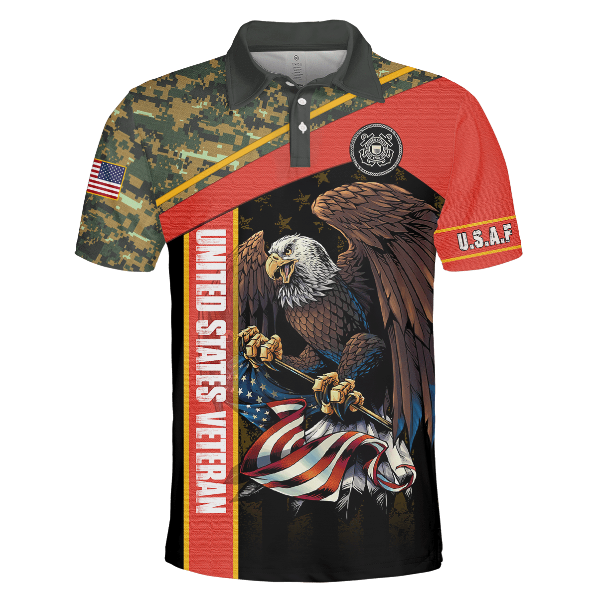 US Coast Guard - American Bald Eagle Flag Unisex Shirts MON04112206-CG , Gifts for veterans