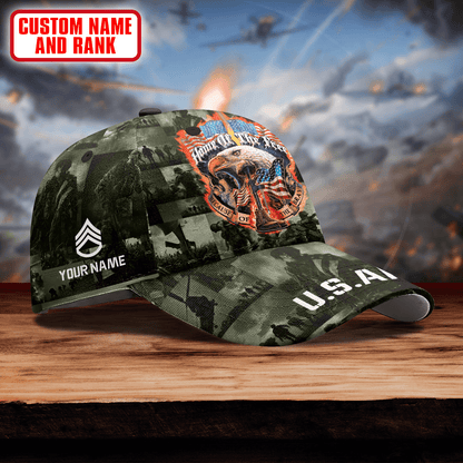 Home Of The Free - Because Of The Brave - US Army Personalize Cap , Gifts for veterans
