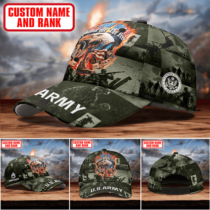 Home Of The Free - Because Of The Brave - US Army Personalize Cap , Gifts for veterans