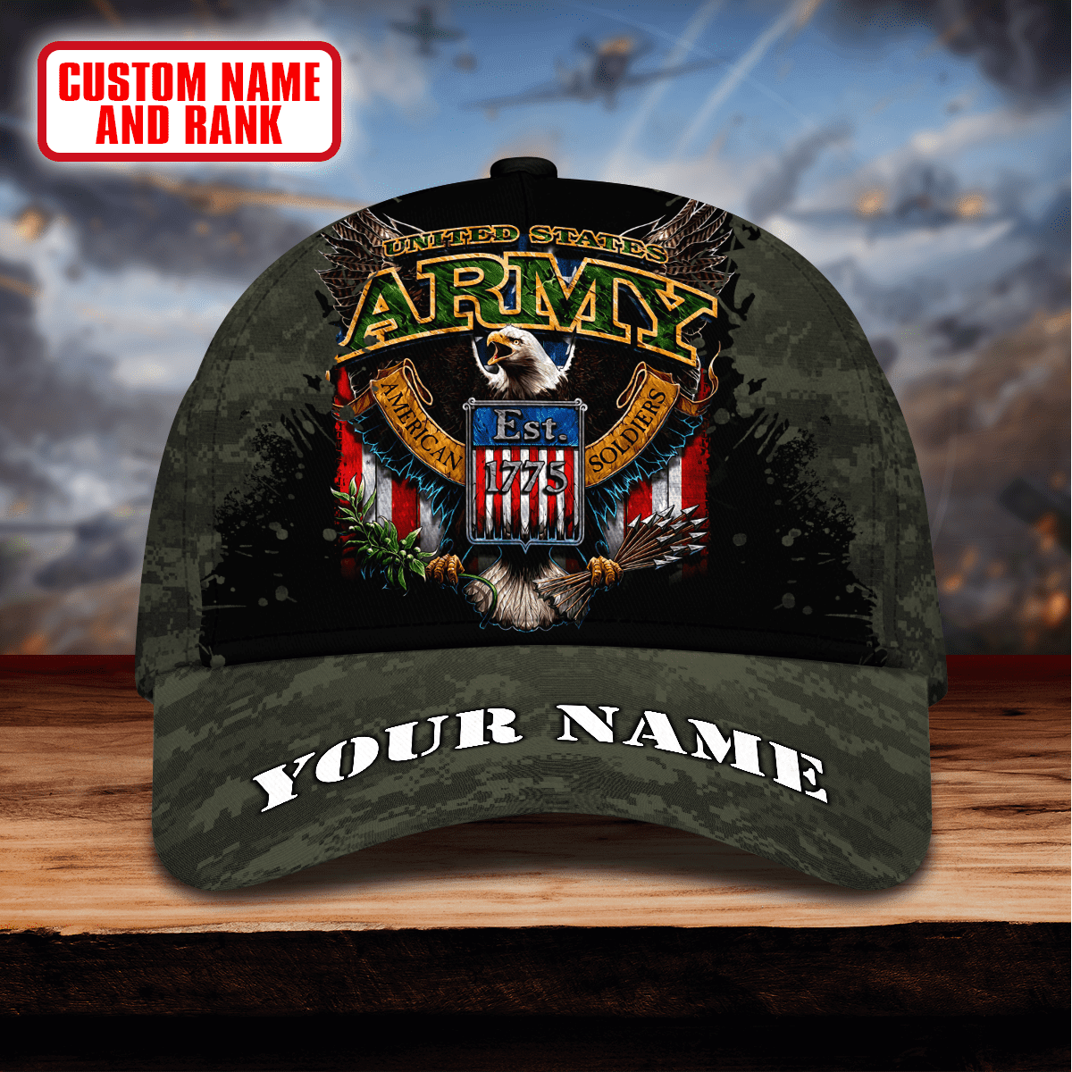 Premium Eagle US ARMY PERSONALIZE CAP , Gifts for veterans