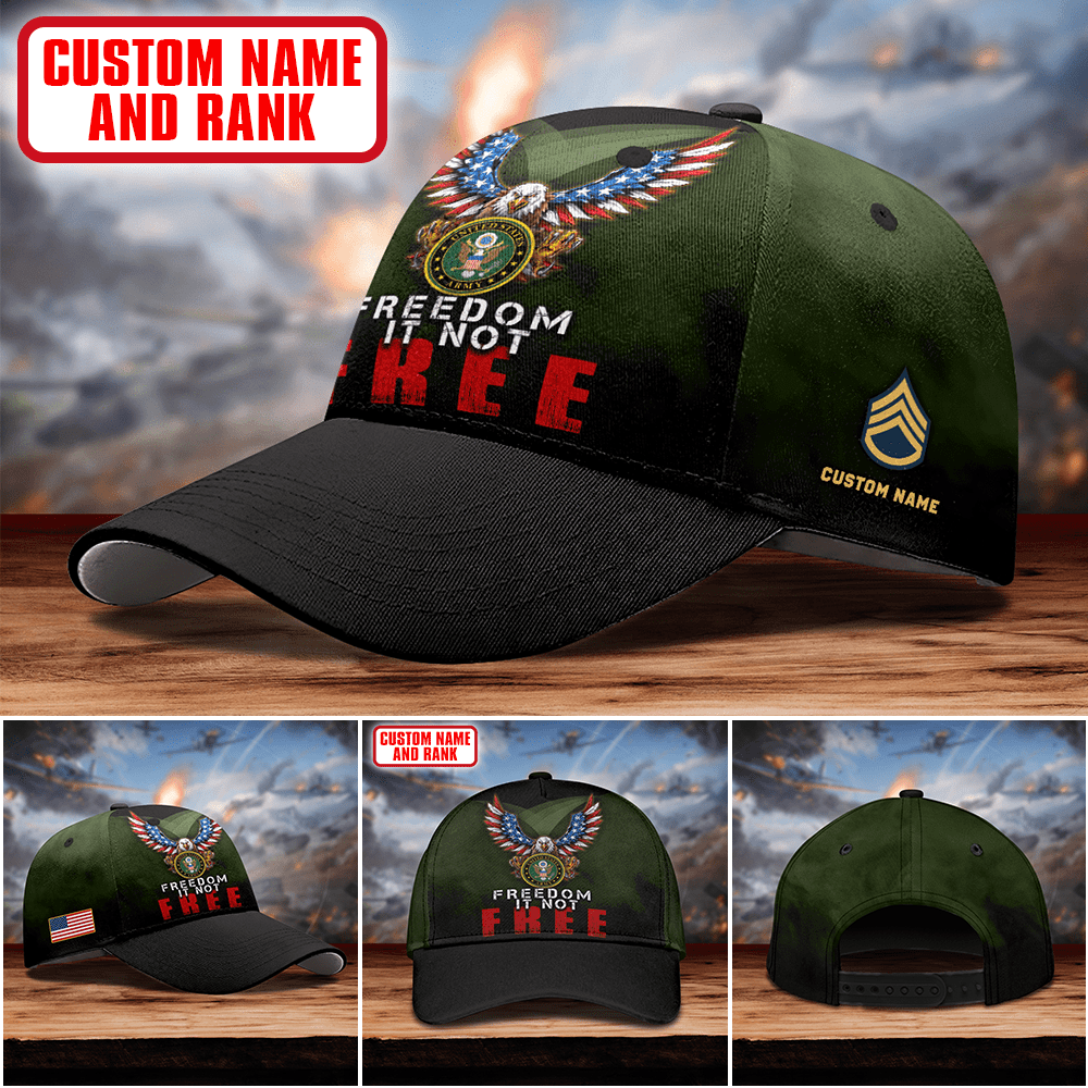 Freedom It Not Free - US Army Personalize Cap , Gifts for veterans