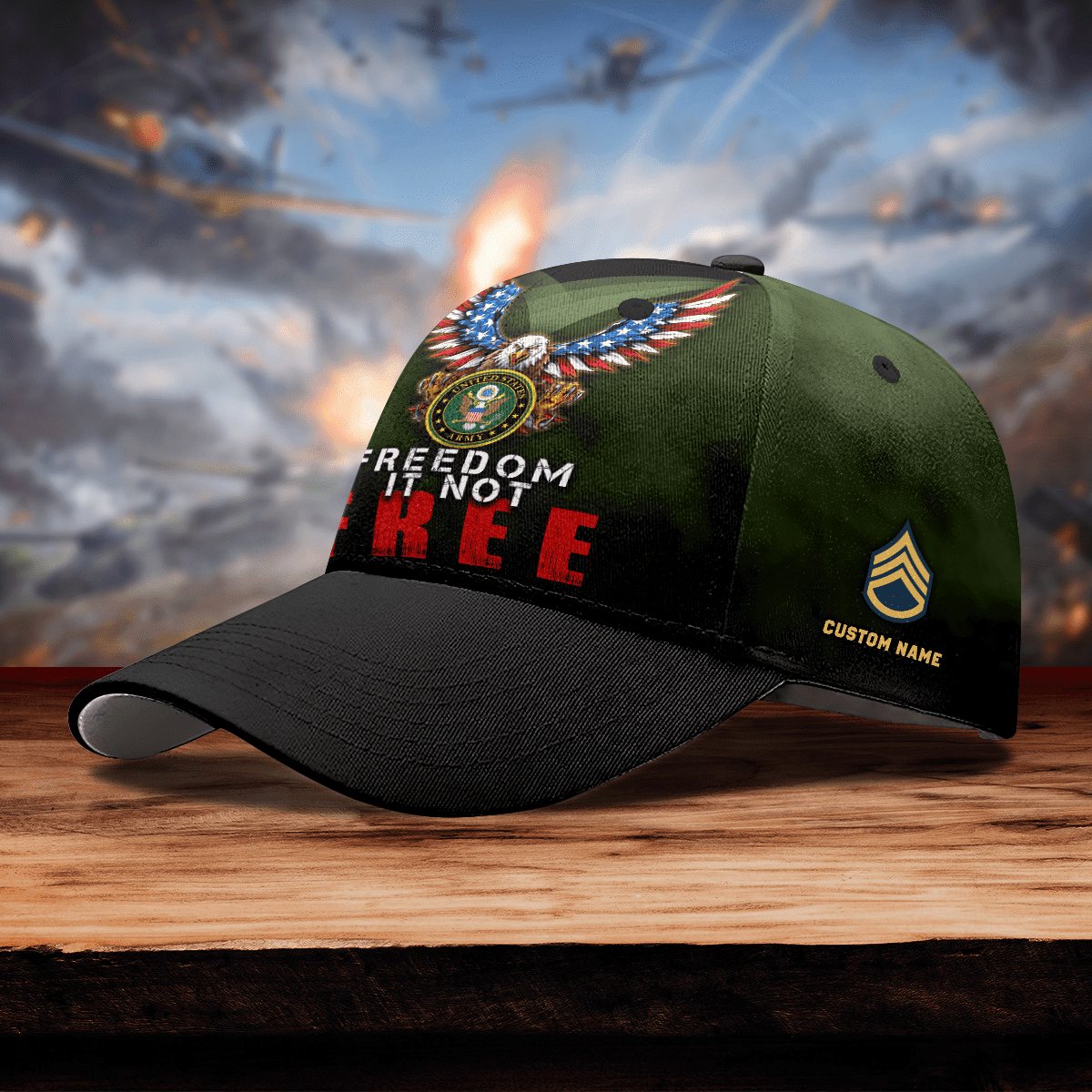 Freedom It Not Free - US Army Personalize Cap , Gifts for veterans