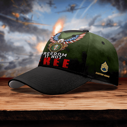 Freedom It Not Free - US Army Personalize Cap , Gifts for veterans