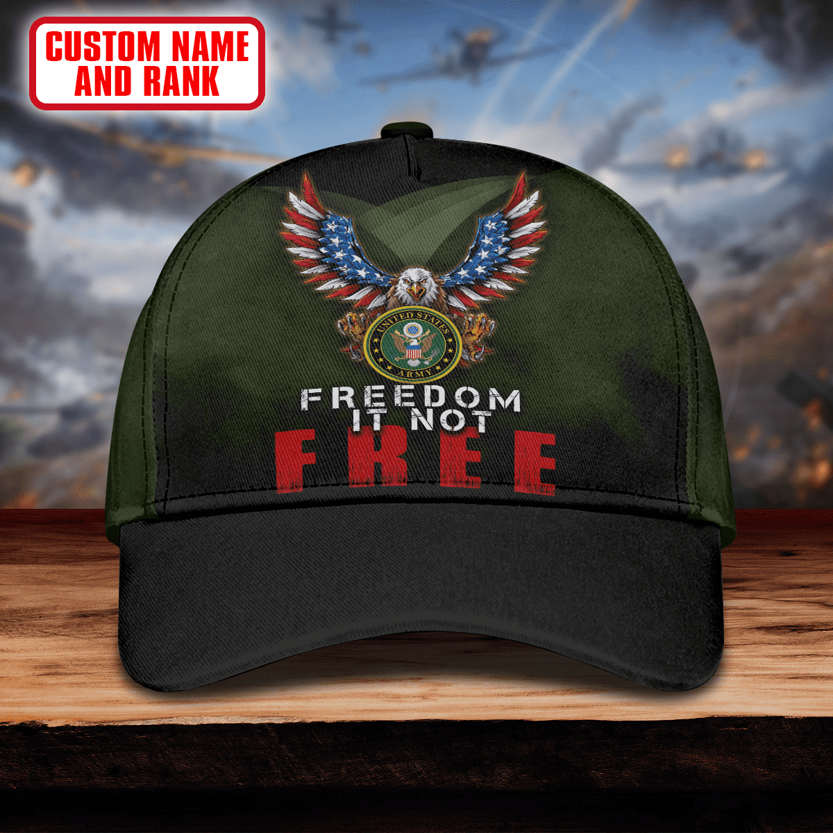Freedom It Not Free - US Army Personalize Cap , Gifts for veterans