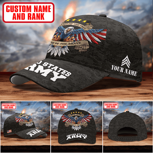 Land of the free because of the brave US ARMY PERSONALIZE CAP , Gifts for veterans