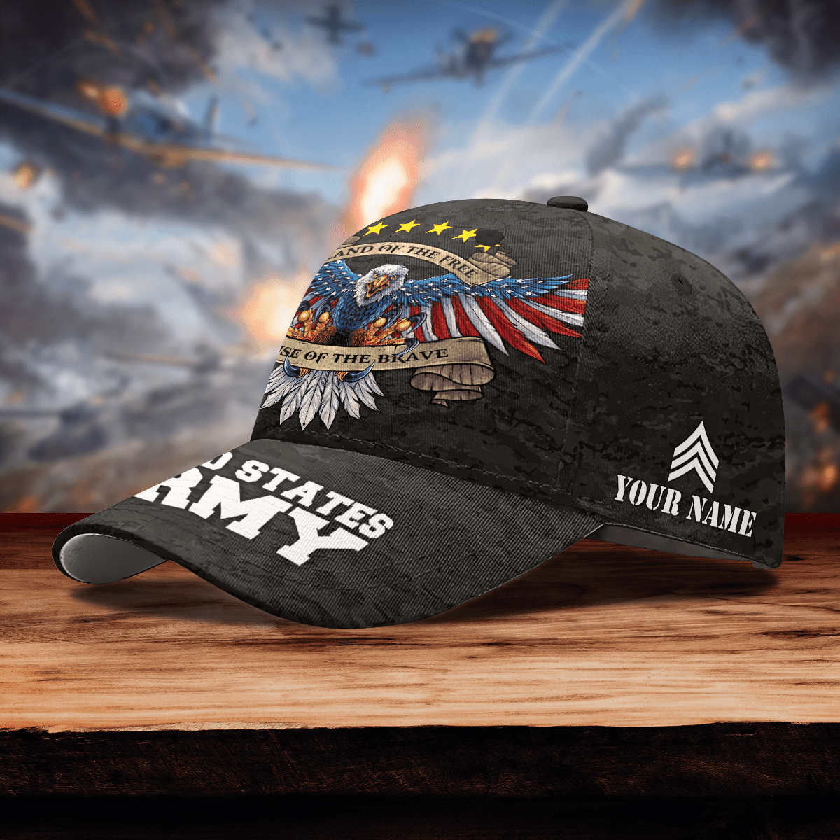 Land of the free because of the brave US ARMY PERSONALIZE CAP , Gifts for veterans