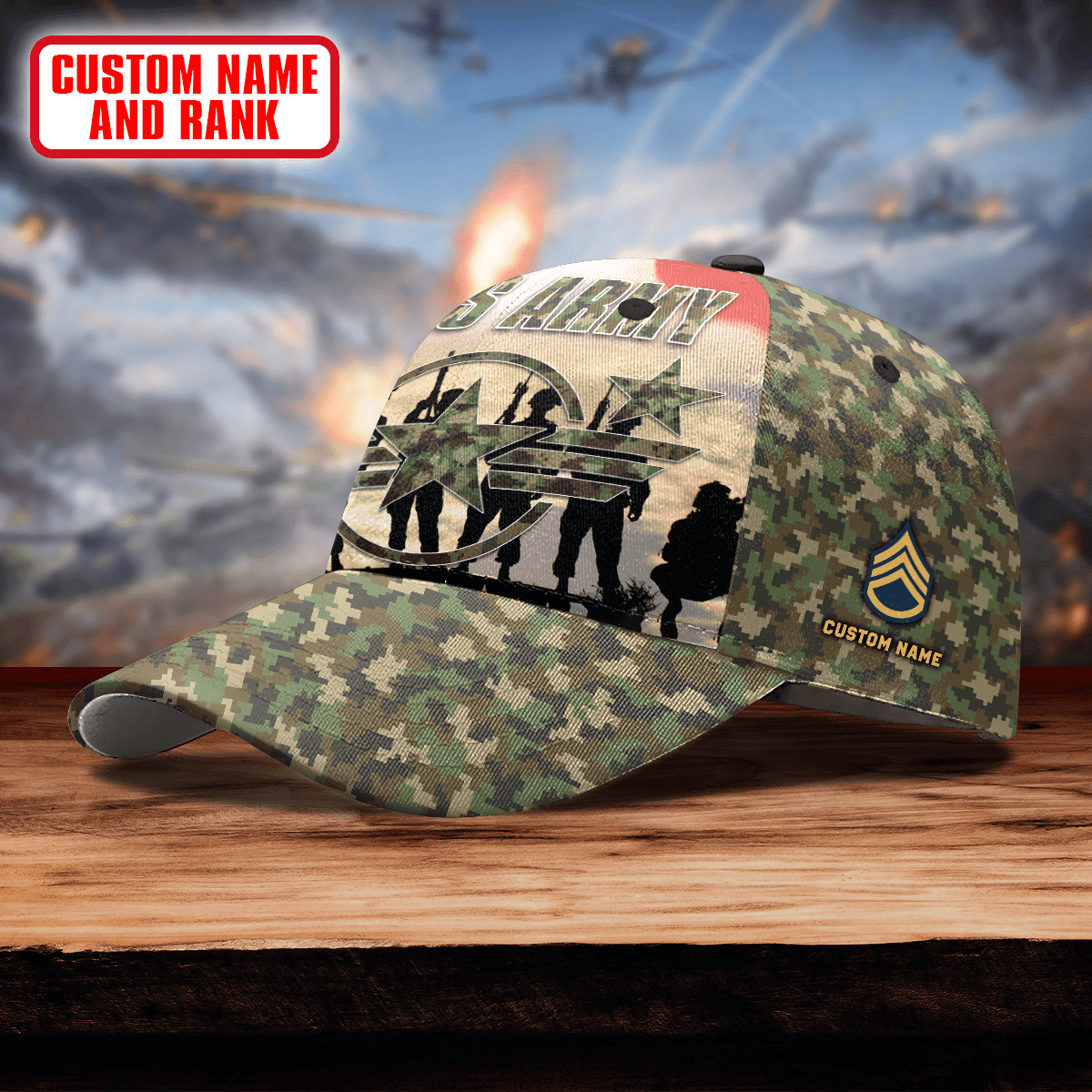 Soldiers Camo - US Army Personalize Cap , Gifts for veterans