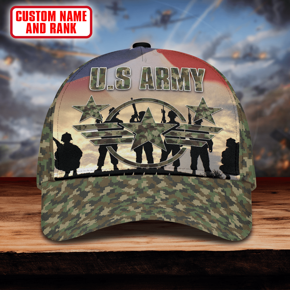 Soldiers Camo - US Army Personalize Cap , Gifts for veterans