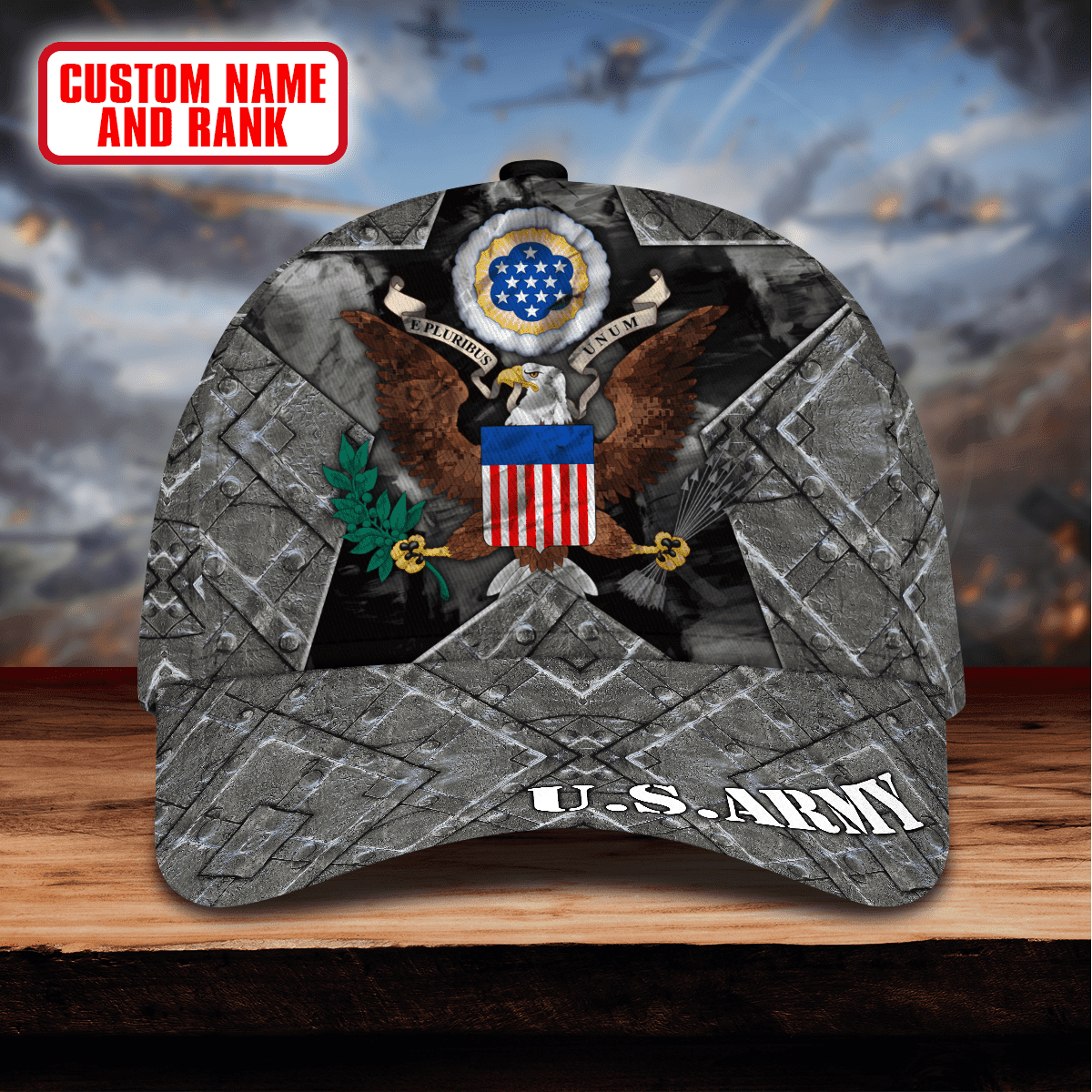 EAGLE METAL US ARMY PERSONALIZE CAP , Gifts for veterans