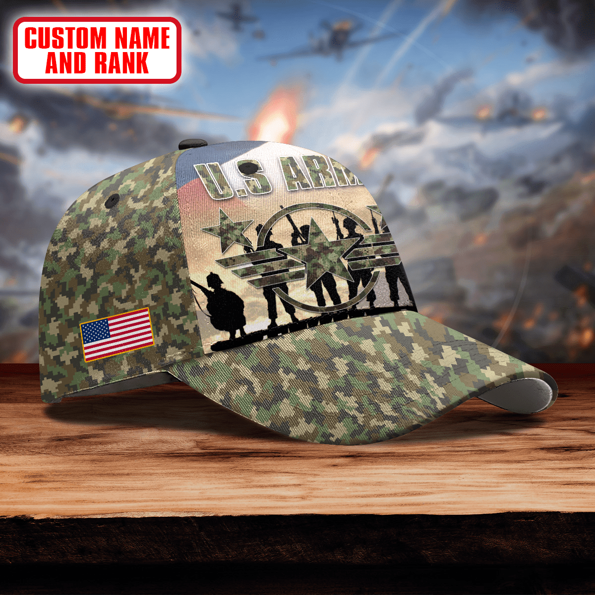 Soldiers Camo - US Army Personalize Cap , Gifts for veterans
