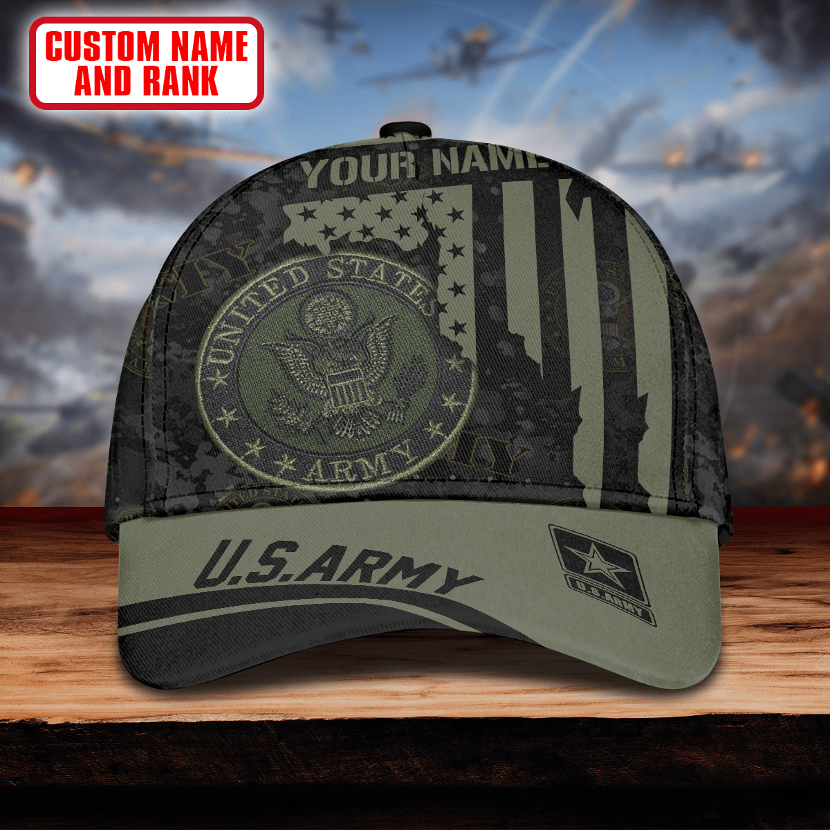 U.S. ARMY VETERAN EAGLE LOGO MILITARY - US Army Personalize Cap , Gifts for veterans