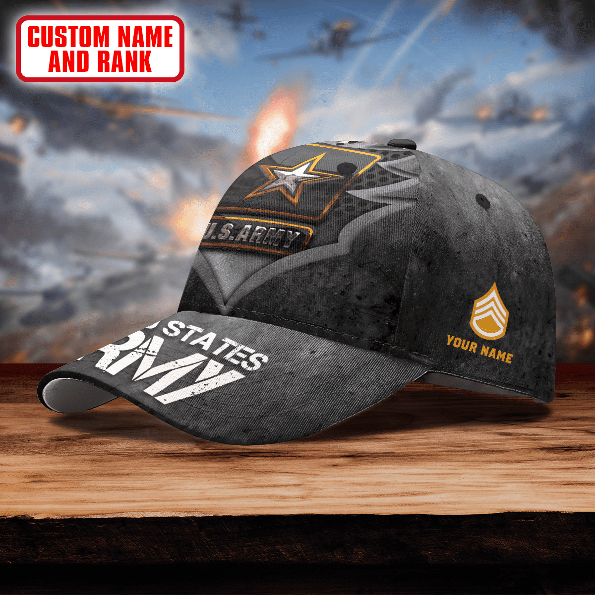 Metalic Logo - US Army Personalize Cap , Gifts for veterans